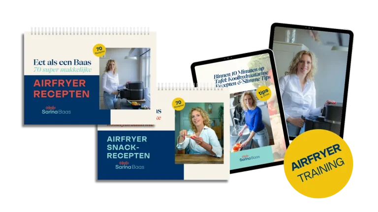 Fysiek snackboek + Fysiek airfryerboek +airfryer training + eboek met snelle recepten