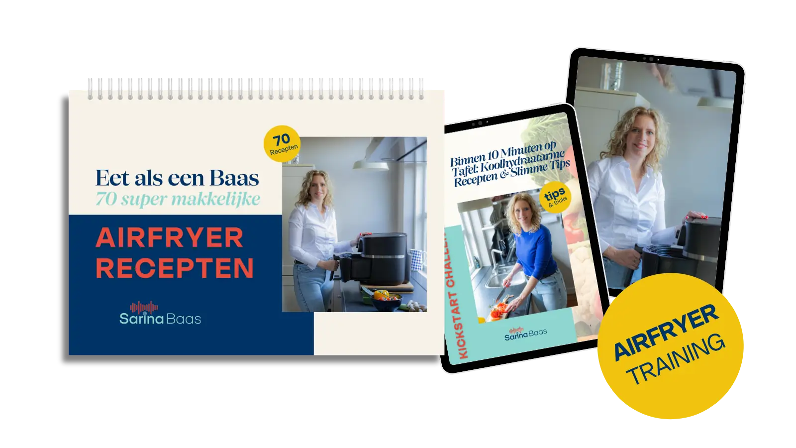 👍Fysiek airfryerboek + airfryer training + eboek met snelle recepten